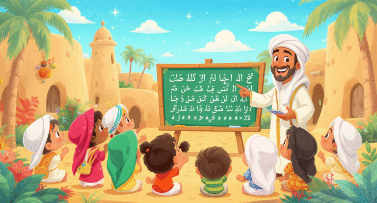 تعليم الاطفال الحروف العربية واللغ في مرحلة ماقبل المدرسة من مدينة الاطفال