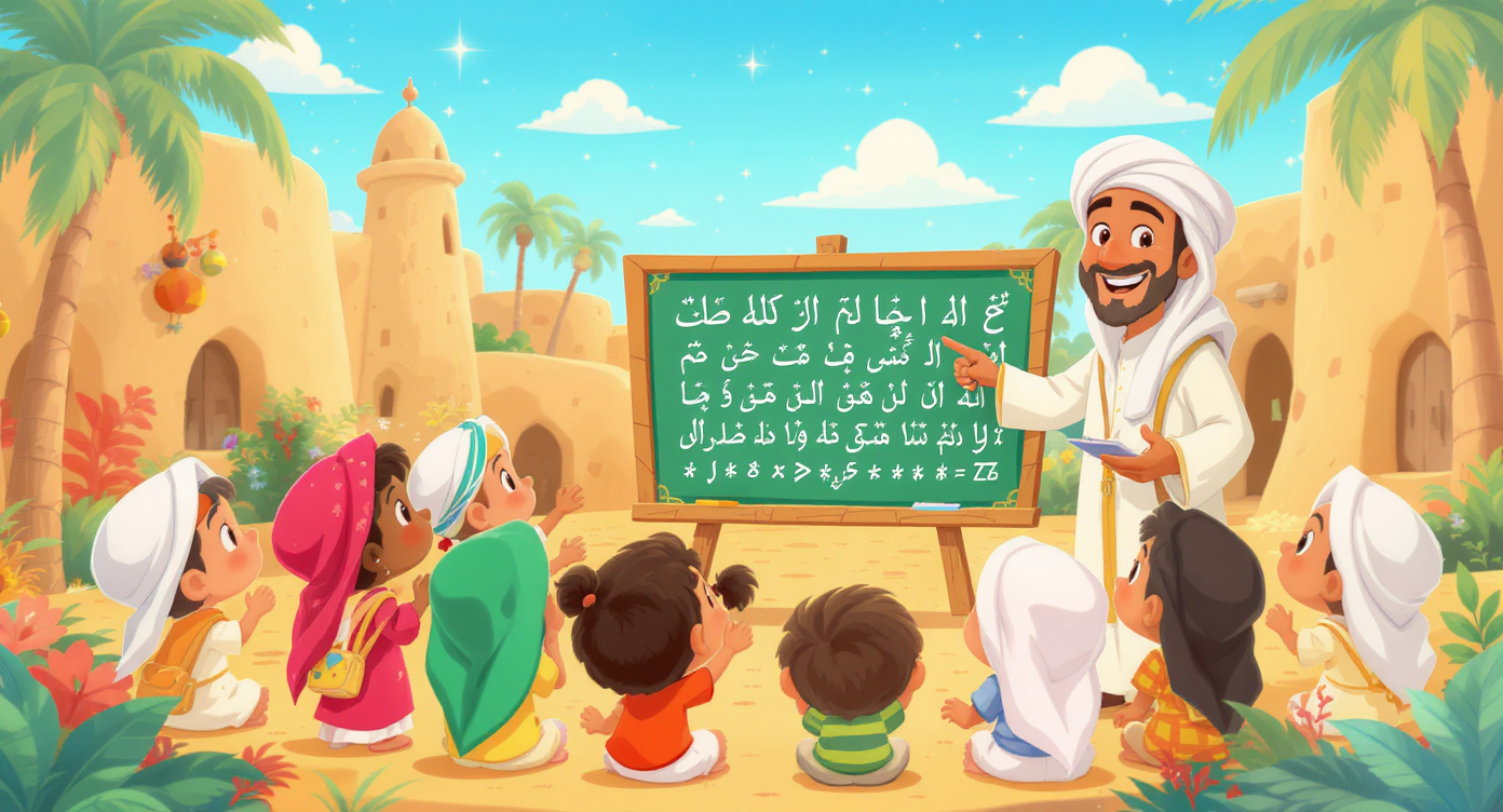 تعليم الاطفال الحروف العربية واللغ في مرحلة ماقبل المدرسة من مدينة الاطفال