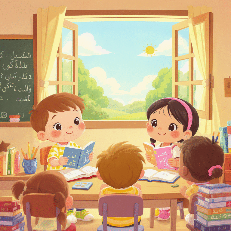 طريقة التعامل مع الاطفال في سن مبكرة وتعليمهم حب لغتهم وايضاء الاندماج مع الاطفال الاخرين من مدينة الاطفال مدرستي داخل بيتي