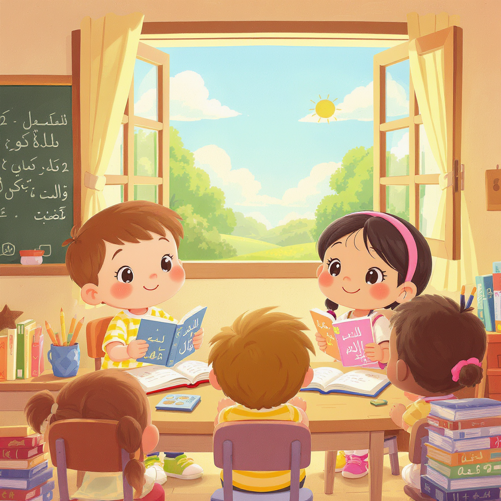 طريقة التعامل مع الاطفال في سن مبكرة وتعليمهم حب لغتهم وايضاء الاندماج مع الاطفال الاخرين من مدينة الاطفال مدرستي داخل بيتي