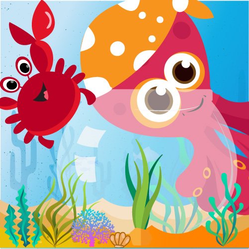 حكاية هاندي الاخطبوط الصغير مع النفايات البحرية من مدينة الأطفال بيت الطفل العربي من اكبر منصة لتعليم اللغة العربية المجانية للاطفال